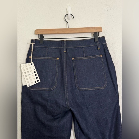 KHAITE The Raquel Sailor Cropped Kick Flare Jeans Raw Dark Wash Size 30 NEW - Picture 8 of 12